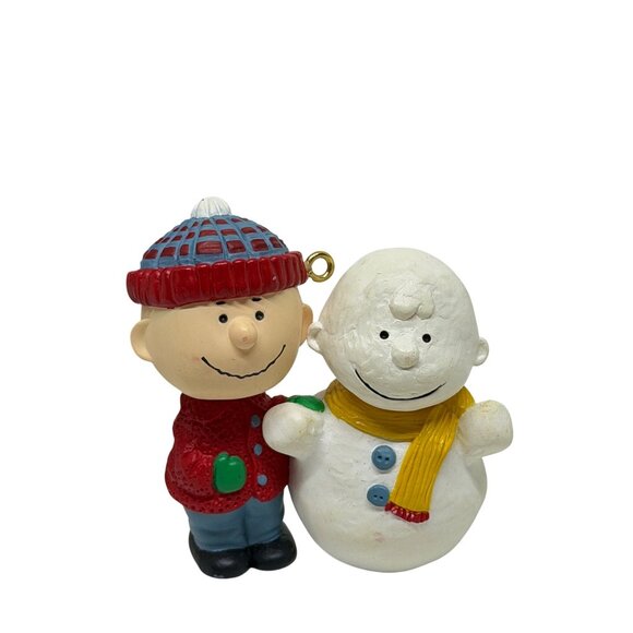 VTG Hallmark Keepsake Ornament The Peanuts Gang Charlie Snowman Christmas 2.5" - Picture 2 of 5